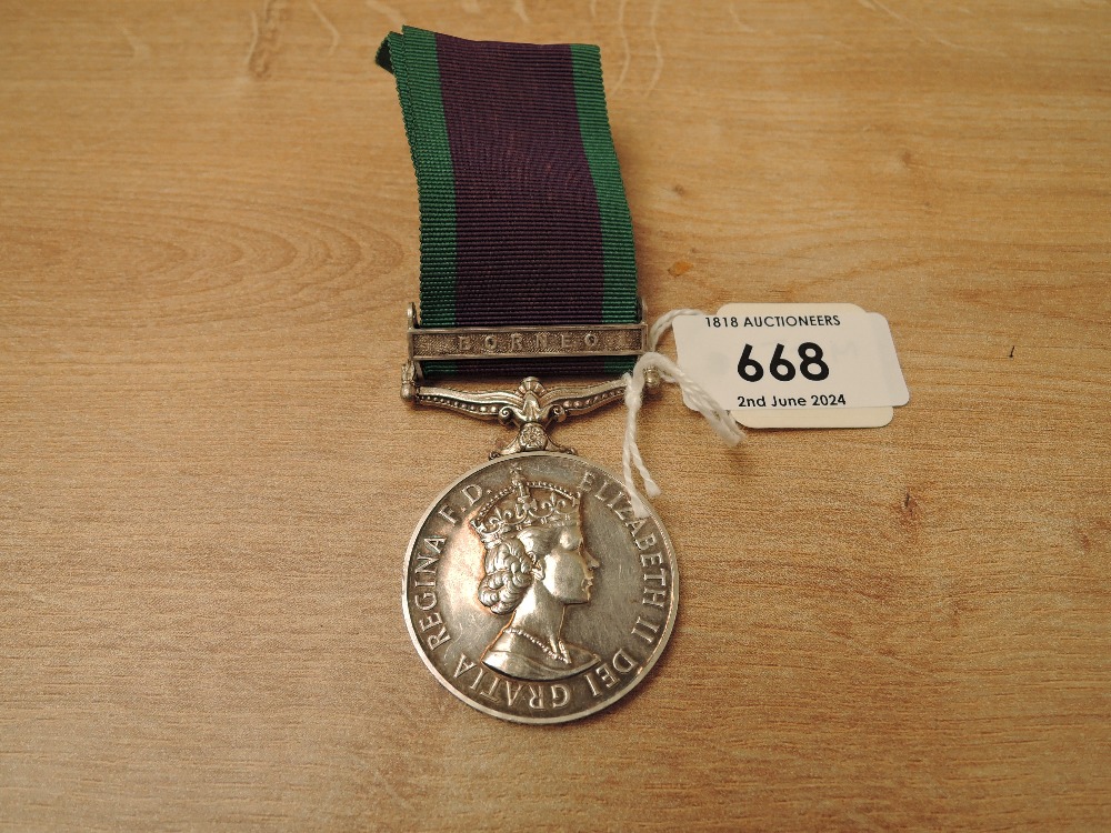 A Queen Elizabeth II British General Service Medal 1962-2007, Borneo clasp to 26745759 BDR.A.