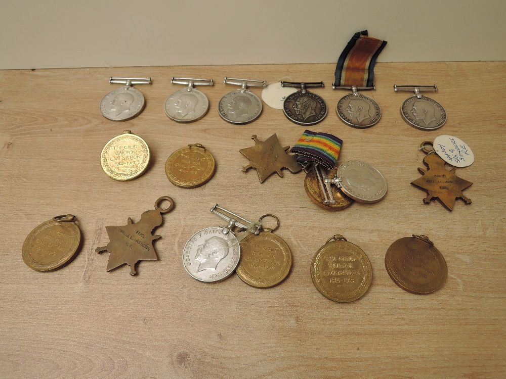 A collection of Royal Engineers WWI Medals, War Medals to 340942 SPR.R.J.TAYLOR.R.E, 62243 A-SJT.J. - Image 2 of 2