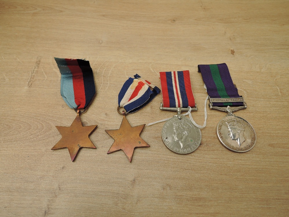 Four British Medals, George VI General Service Medal 1945-48 Palestine Clasp to 21002786 PTE.A. - Image 2 of 4