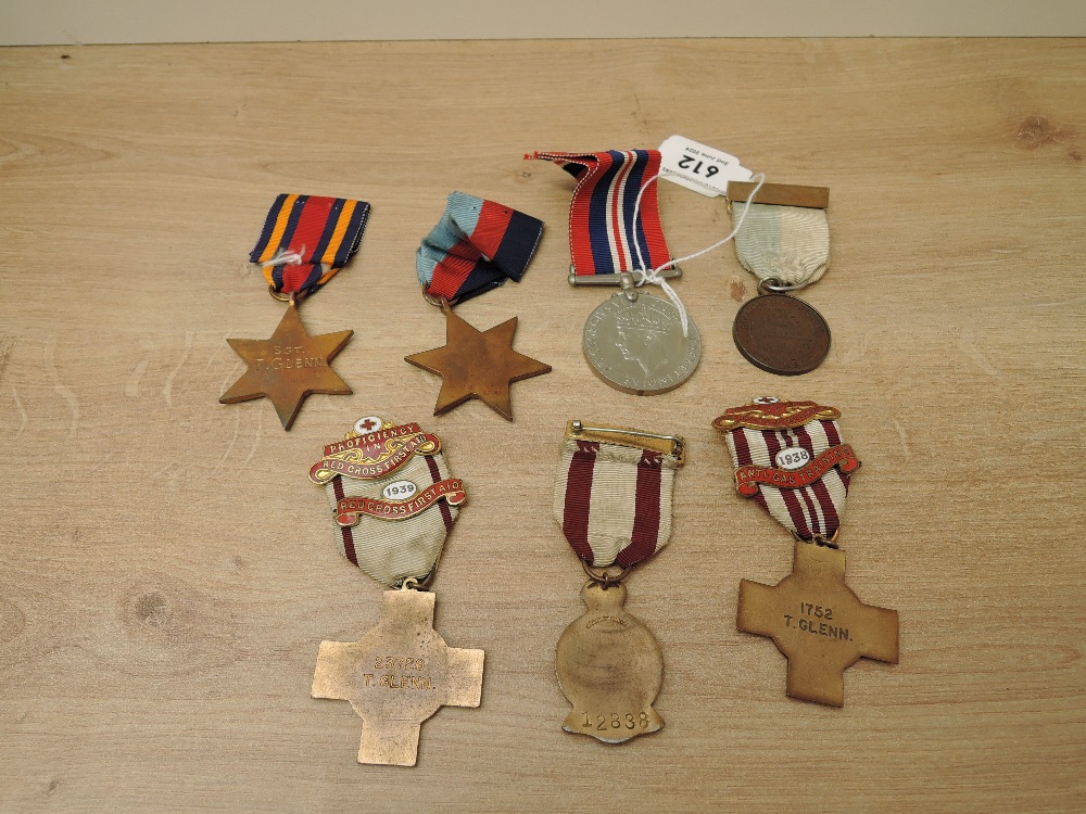 Seven British Medals, Burma Star engraved SGT.G.Glen, 1939-45 Star, War Medal unnamed as issued, Two - Image 2 of 2