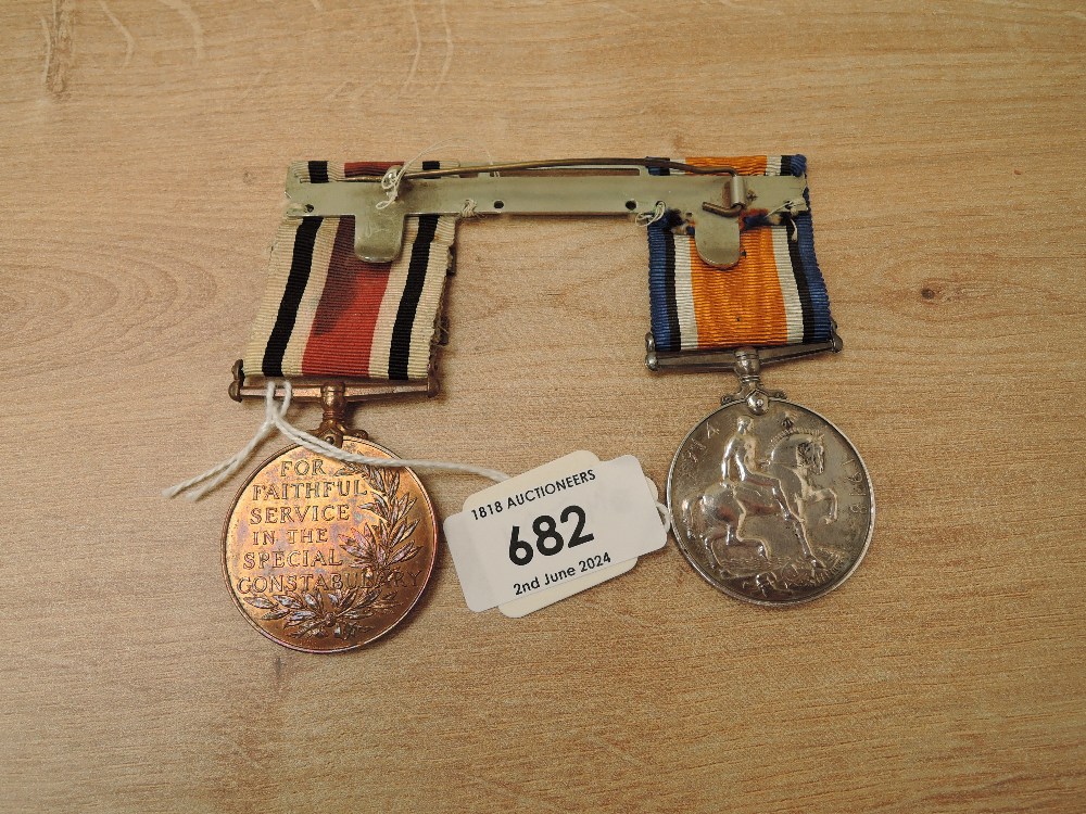 A WWI War Medal and a Special Constabulary Long Service Medal with Long Service 1929 and The Great