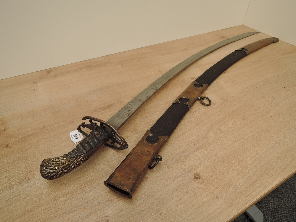 A British Infantry Officers Sword 1803. Hilt broken, decorated blade, maker Runkel?, Solingen, - Image 2 of 10