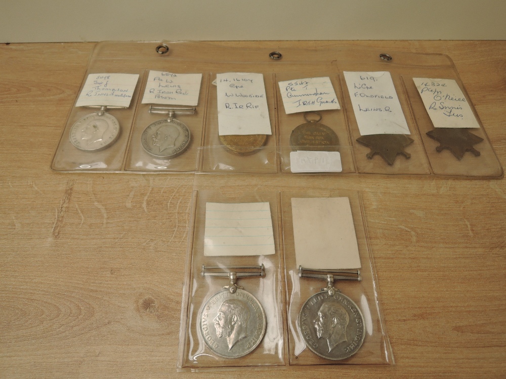 A collection of Irish Regiments WWI Medals, War Medals to 18-193 PTE.J.GILLESPIE.R.IR.RIF, 19356 - Image 2 of 2