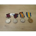 A Four British Medals Group, WWI Medal Pair, War Medal to 4624 PTE.R.TOPLISS.13-HRS, Victory Medal