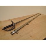 A British Rifle Officer's Sword Madras Native Infantry 1827 Pattern with metal scabbard, strung