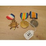 A WWI Medal Trio, 1914-15 Star, War Medal & Victory Medal to 18457 PTE.A.SAINTER.MANCH.R, all with