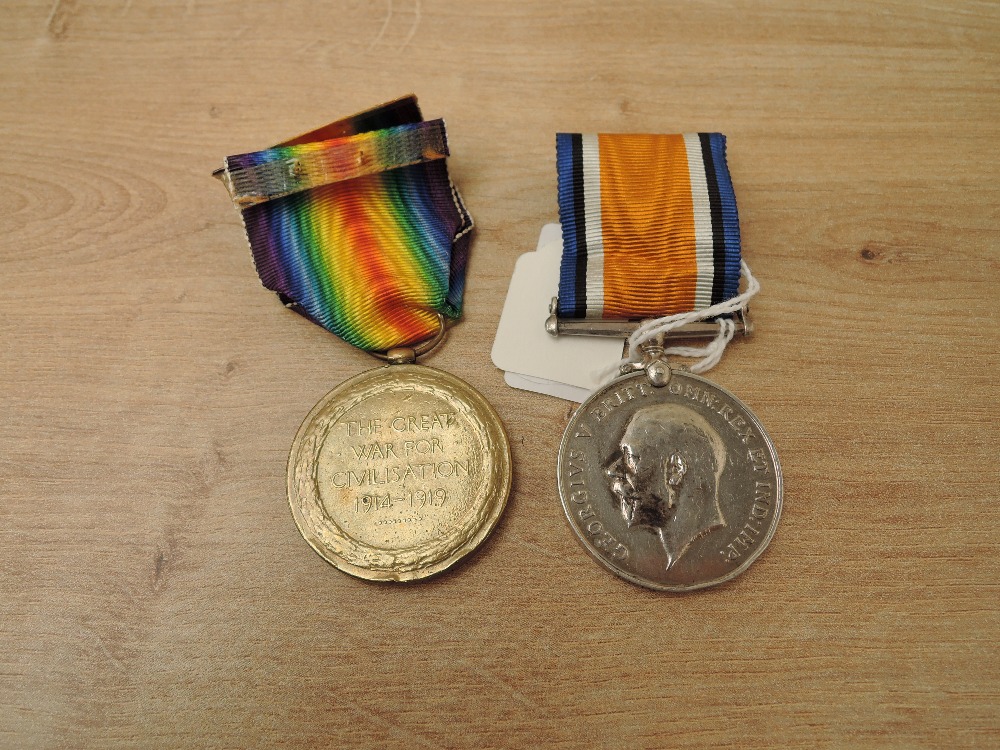 A pair of WWI Medals to LIEUT.P.L.PRYSE, said to be 3rd Btn South Wales Borderers, War & Victory - Image 2 of 3