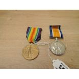 A WWI Medal Pair, War & Victory Medals to 41292 CPL.S.P.MILNER.MANCH.R, both with ribbons