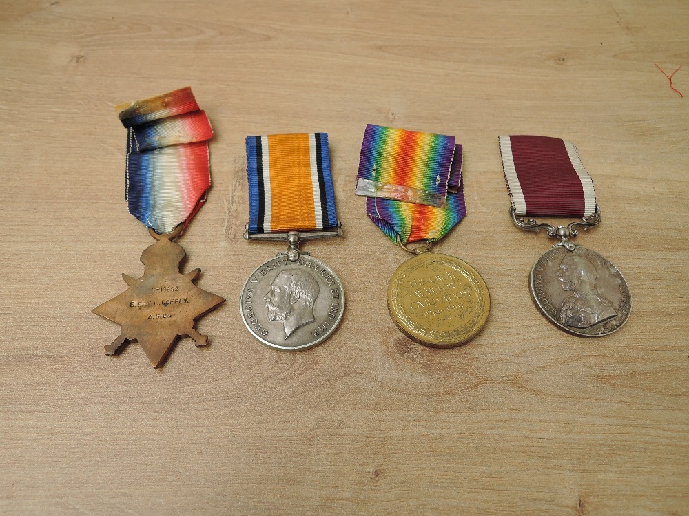 A WWI Four Medal Group to S-18692 SJT.E.COFFEY.A.S.C, A.W.O.CL.I.E.COFFEY.S.O.M and SJT.E.COFFEY, - Image 2 of 5