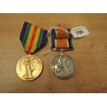 A pair of WWI Medals to R-22654.PTE.W.BROWN.K.R.RIF.C, War Medal 1914-20 and Victory Medal