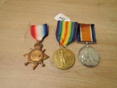 A WWI Medal Trio, 1914-15 Star to 2526 L.CPL.H.STOKES.R.LANC,R War Medal name erased & Victory Medal