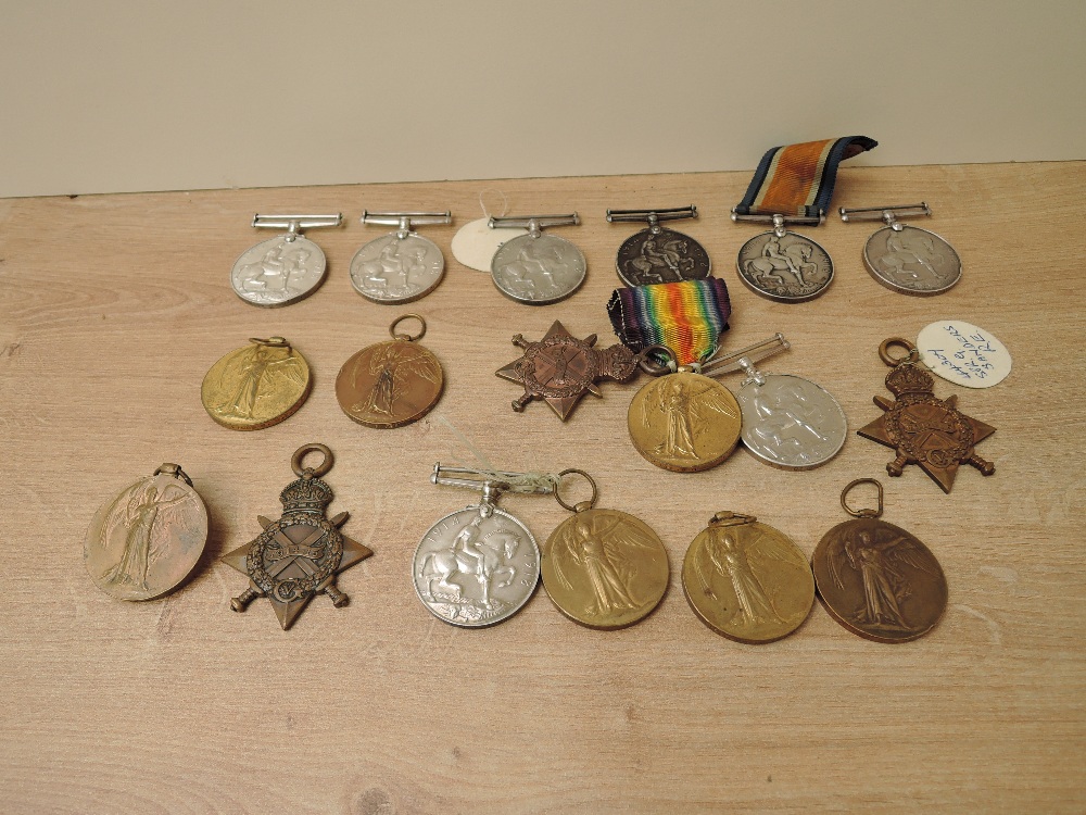 A collection of Royal Engineers WWI Medals, War Medals to 340942 SPR.R.J.TAYLOR.R.E, 62243 A-SJT.J.