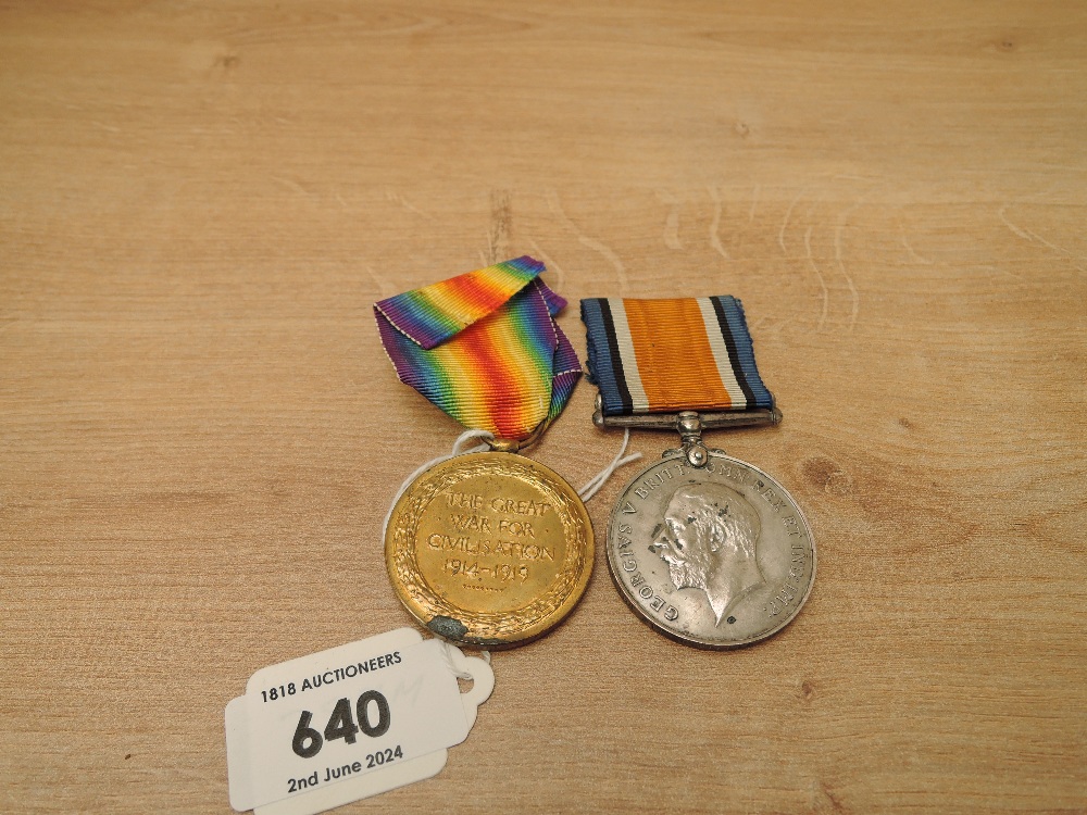 A WWI Medal Pair, War & Victory Medals to 10158 PTE.J.MILLER.CONN.RANG, both with ribbons - Image 2 of 4