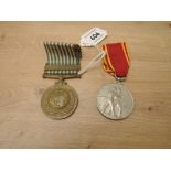 Two Medals, Fire Brigade Long Service Medal to LDG.FIREMAN.GEORGE.KIFFIN and a UN Korea Medal