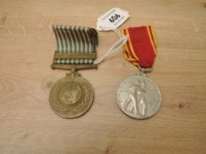 Two Medals, Fire Brigade Long Service Medal to LDG.FIREMAN.GEORGE.KIFFIN and a UN Korea Medal