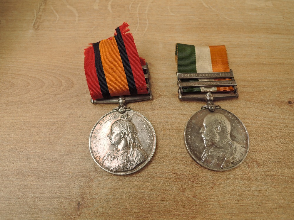 A pair of Queen and King South Africa Medals, Queens Medal with three clasps, Wittebergen, Transvaal - Image 2 of 4