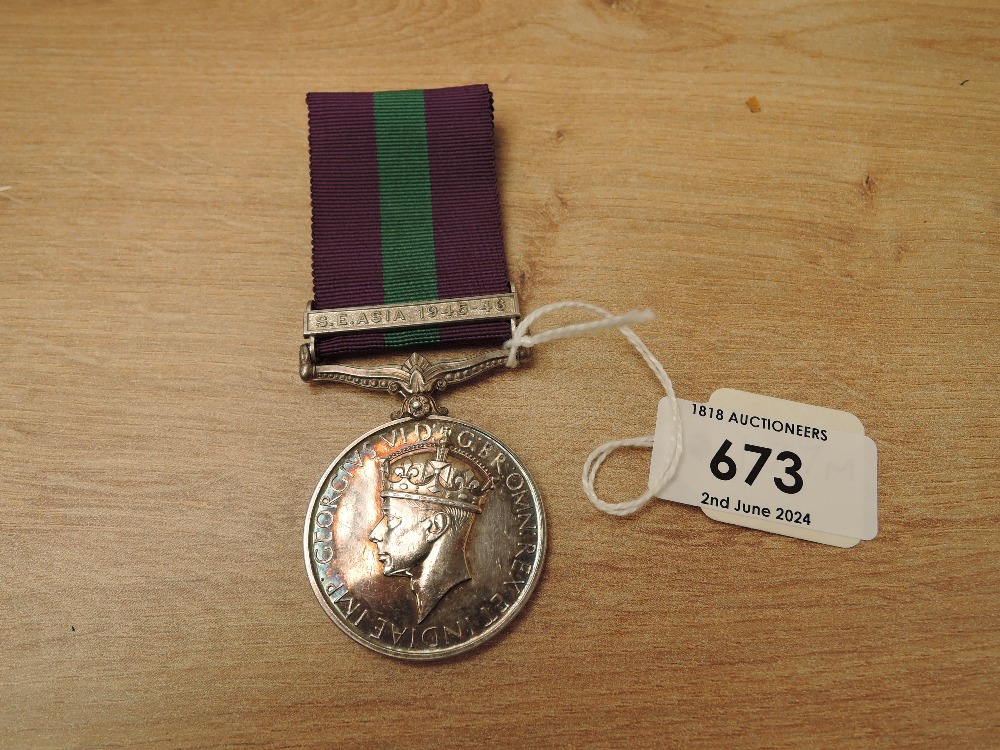 A George VI British General Service Medal 1918-62, S.E.Asia 1945-46 clasp to THE REVERAND A.J.