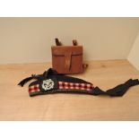 A Glengarry having Liverpool Scottish The Kings Badge with black feather, dated J & W Hood & Co 1962