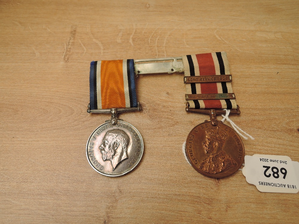 A WWI War Medal and a Special Constabulary Long Service Medal with Long Service 1929 and The Great - Image 2 of 4