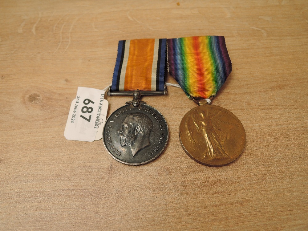 A WWI Pair, War & Victory Medals to M.5570 E.EAMES.ACT.E.R.A.4.RN