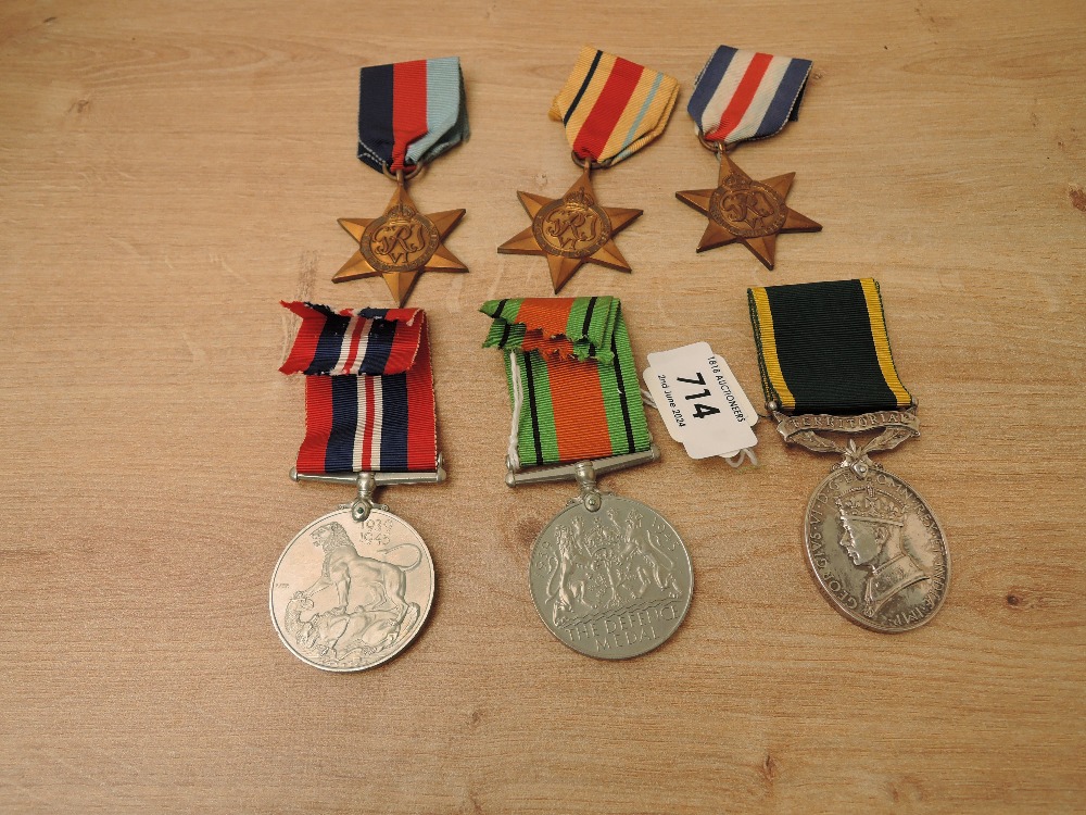 A group of Six WWII Medals to 4121985.CPL.W.L.HALEWOOD.R.A.M.C, 1939-1945 Star, Africa Star,