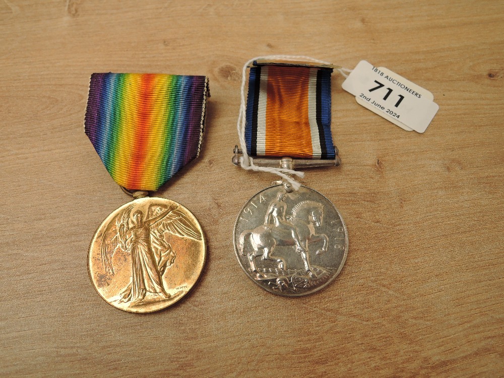 A pair of WWI Medals to LIEUT.T.L.GRIFFITH, War & Victory Medals, said to have been K.I.A 30-10-17