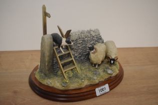 A Border Fine Arts animal study 'Element of Surprise' AF (chip to one sheep horn and side post of