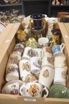 Approximately 19 pieces of commemorative ware including various coronations and birthdays, a