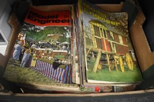 A carton of approximately 45 Model Engineer Magazines.