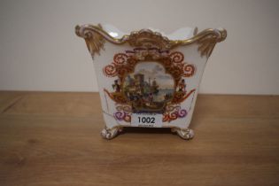 A 19th/20th Century continental porcelain vase, of square tapering form, marked for Helena