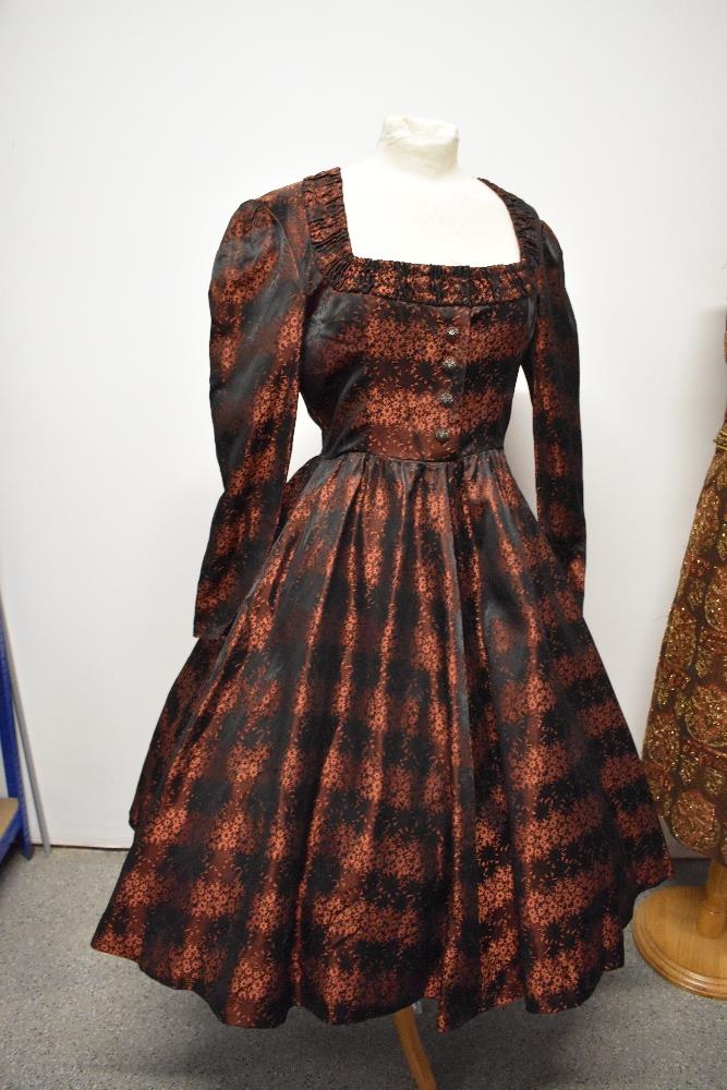 Two 1960s vintage dresses and one 1950s dress, one a maxi dress with sequins and metallic thread - Image 2 of 10