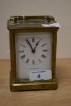 An early 20th century brass five-glass carriage timepiece, retailed by Barraclough and Sons,