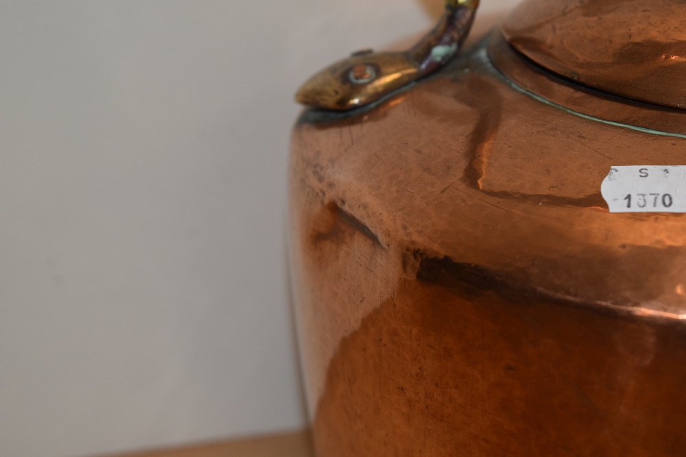 A large Victorian copper kettle, approx 31cm high. - Image 2 of 2