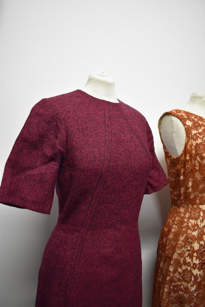 Three vintage 1950s to 1960s dresses, including plaid cotton in a larger size, with belt. - Image 7 of 8