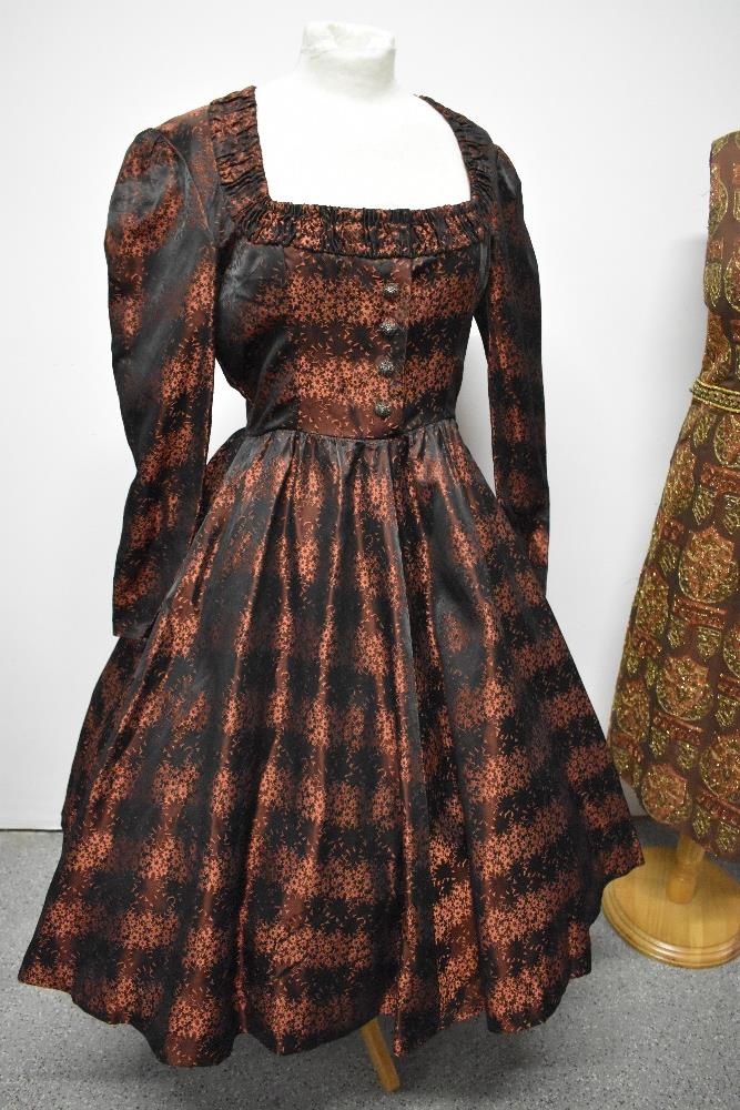 Two 1960s vintage dresses and one 1950s dress, one a maxi dress with sequins and metallic thread - Image 7 of 10