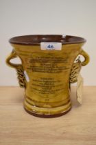 A Gladstone Pottery Museum commemorative pot, with inscription ' The 300 year old tradition of