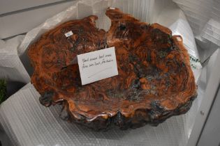 A rare and impressive hand-dished Australian iron-wood transverse section bowl with natural 'live