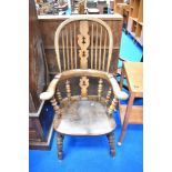 A traditional Windsor armchair