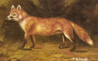 After Philip Reinagle (1749-1833, British), oleograph, A portrait of a fox, framed, measuring 12cm x