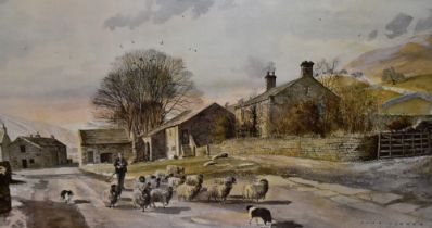 After Alan Ingham (1932-2002, British), coloured print, A farmyard scene, framed, mounted, and under