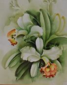 20th Century School, watercolour, A still life depicting flowers, framed, mounted, and under