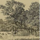 *Local Interest - Alfred Wainwright (1907-1991, British), pen and ink, 'The Avenue, Levens Park',