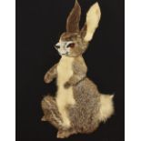 Ron Kay (20th Century School), mixed media, Two unusual faux fur animal collage portraits of a