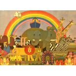 After Clifford Richards (20th Century), coloured print, 'Noah's Ark, a Polypops paper', a rare