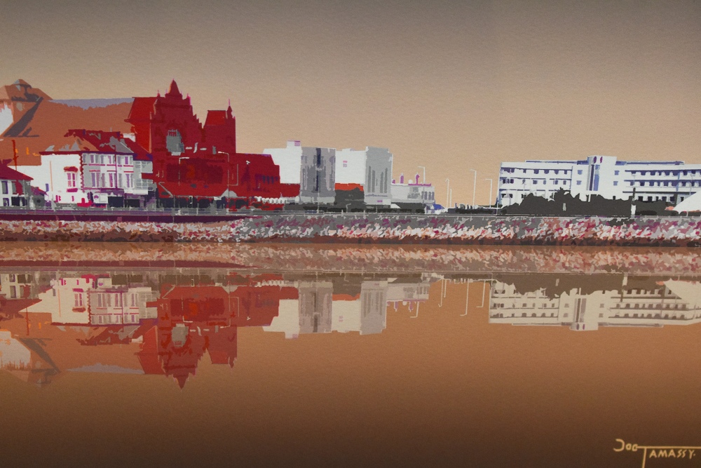 *Local Interest - After Joe Tamassy (Contemporary, British), coloured print, 'Reflection of