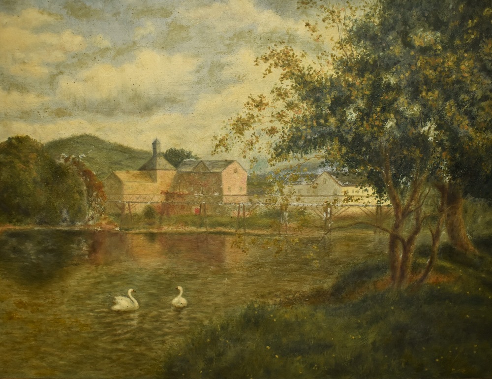 19th/20th Century School, oil on canvas, Two traditional pastoral and countryside landscape