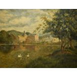 19th/20th Century School, oil on canvas, Two traditional pastoral and countryside landscape