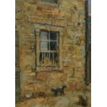*Local Interest - Rosetta Roberts (20th Century, British), oil on board, 'Barn Window, Stainburn',