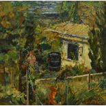 Rosetta Roberts (20th Century, British), oil on canvas, 'Joss's Garden', signed to the lower
