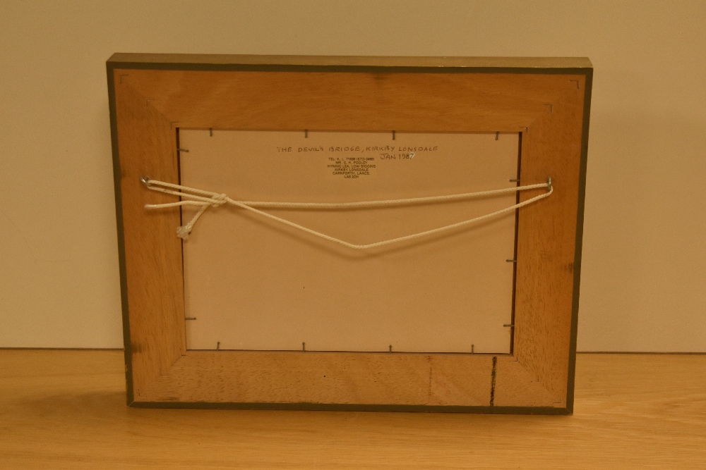 *Local Interest - Geoffrey H. Pooley (1908-2006, British), oil on board, 'The Devil's Bridge, Kirkby - Image 4 of 4